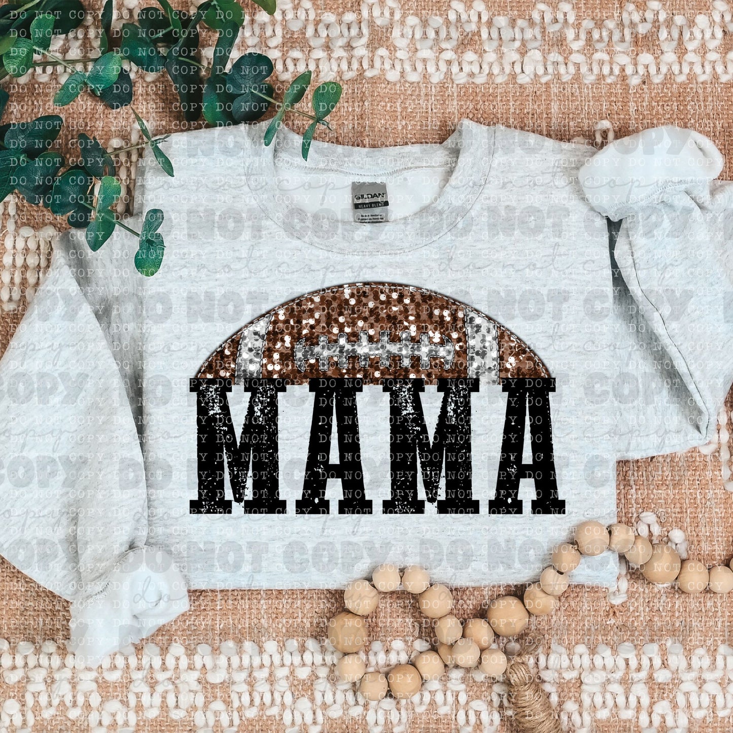 Mama football glitter