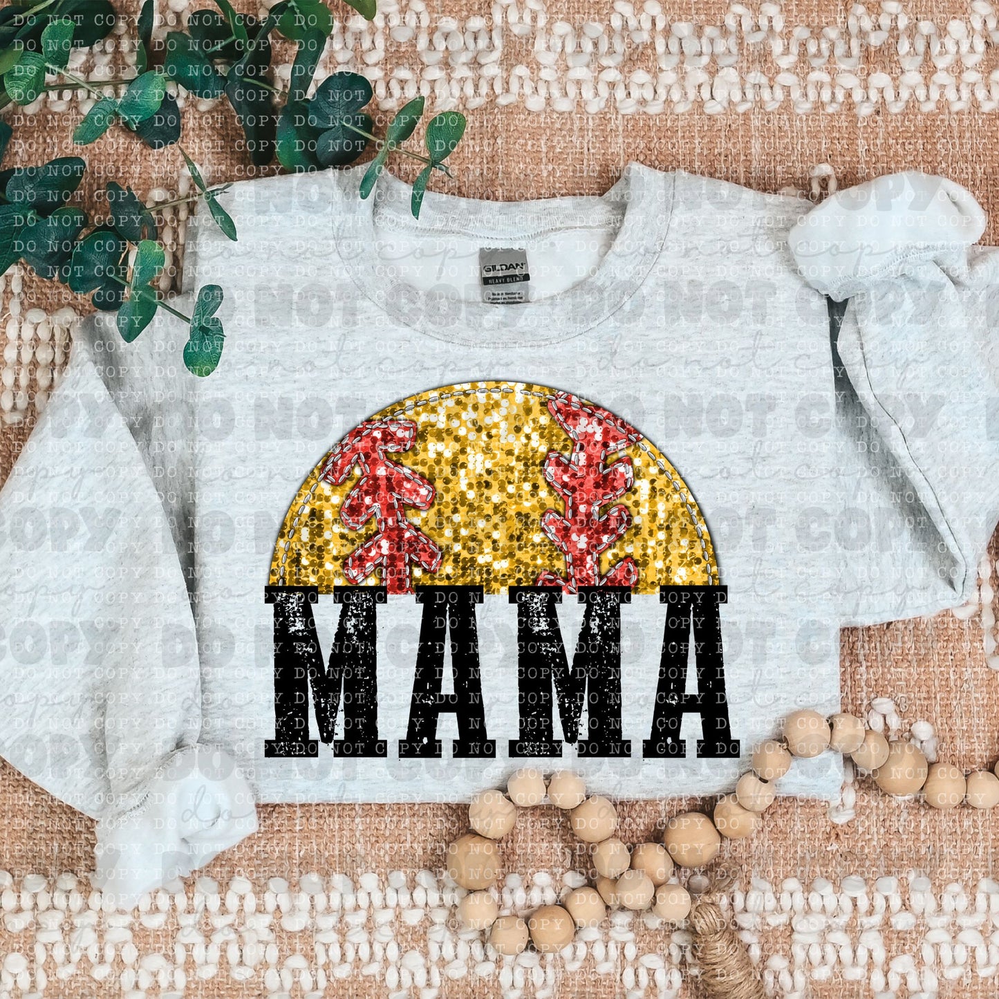 Mama softball glitter