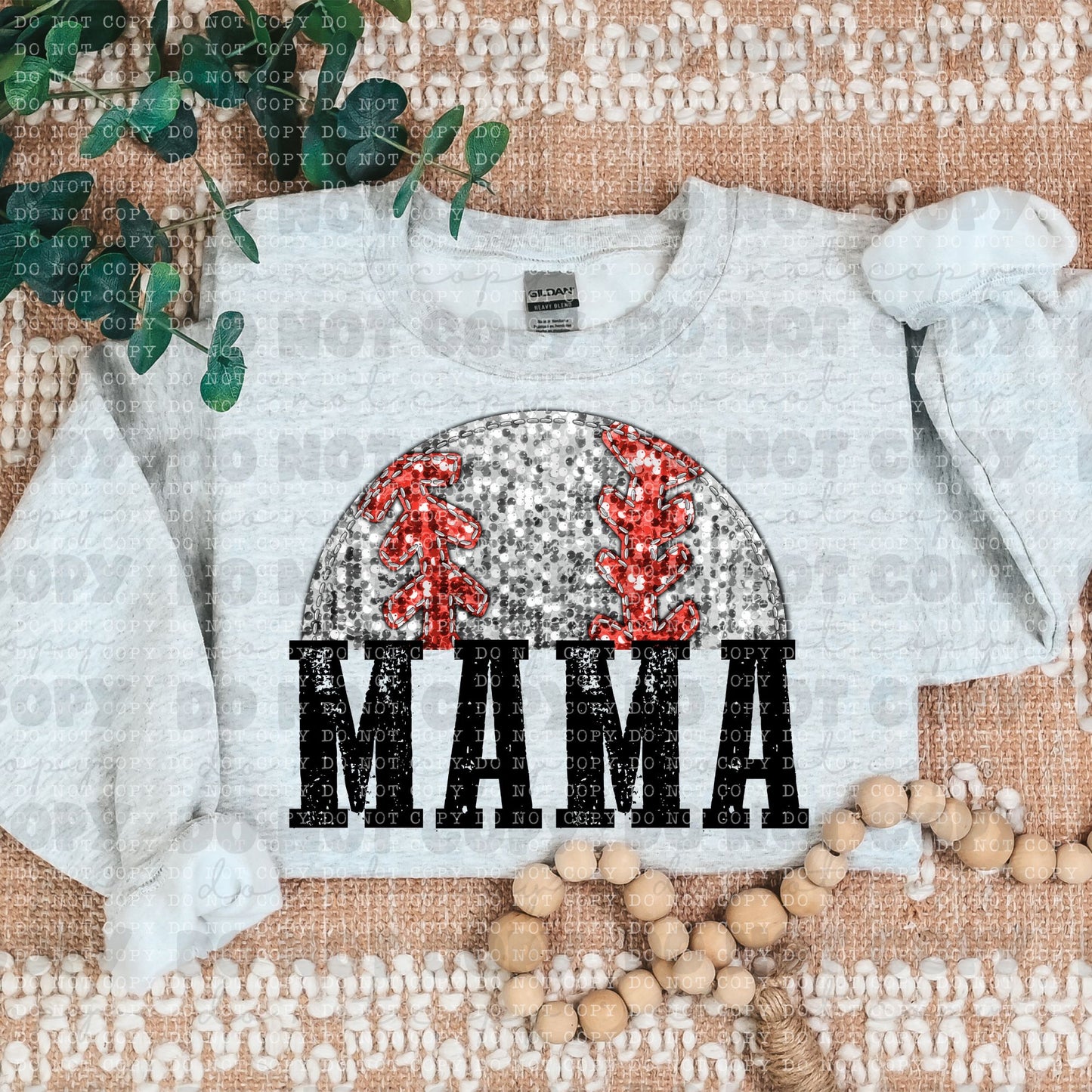 Mama Baseball glitter