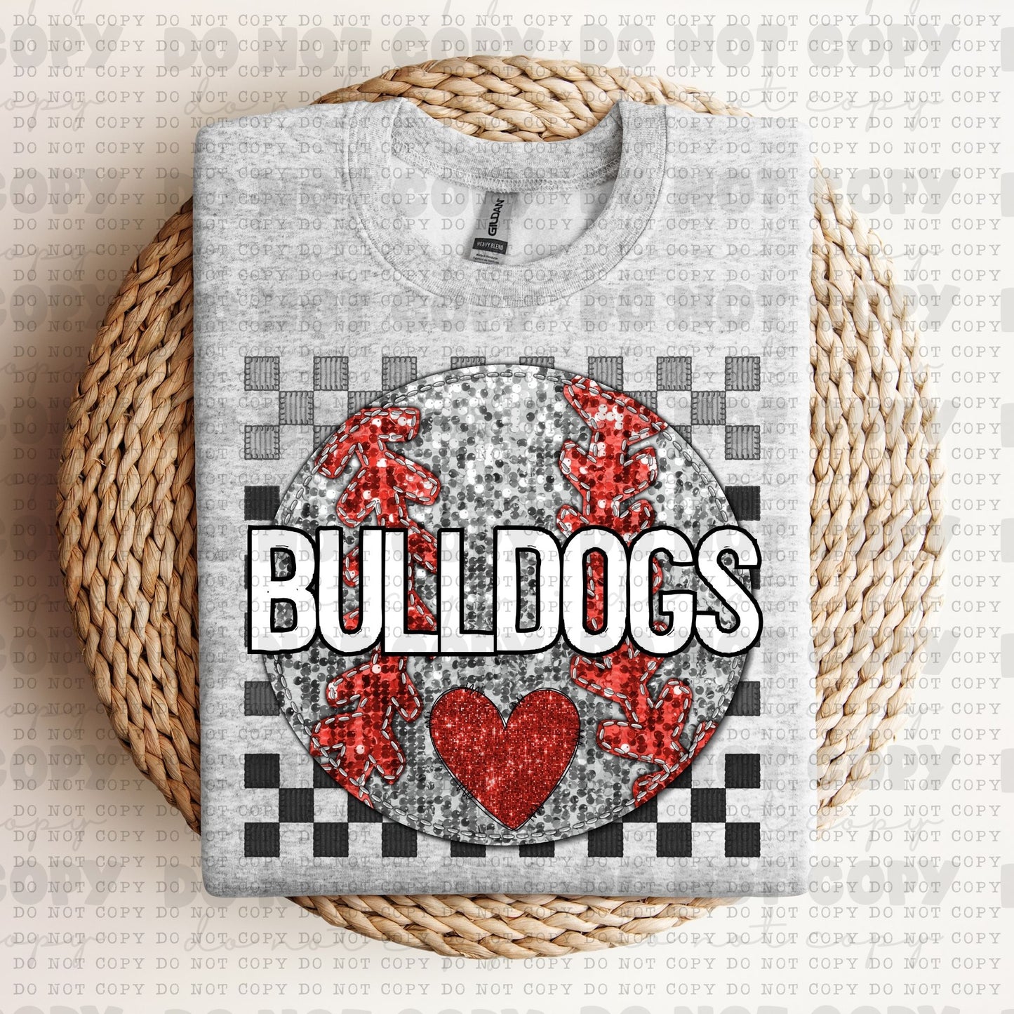 Bulldogs Baseball faux glitter