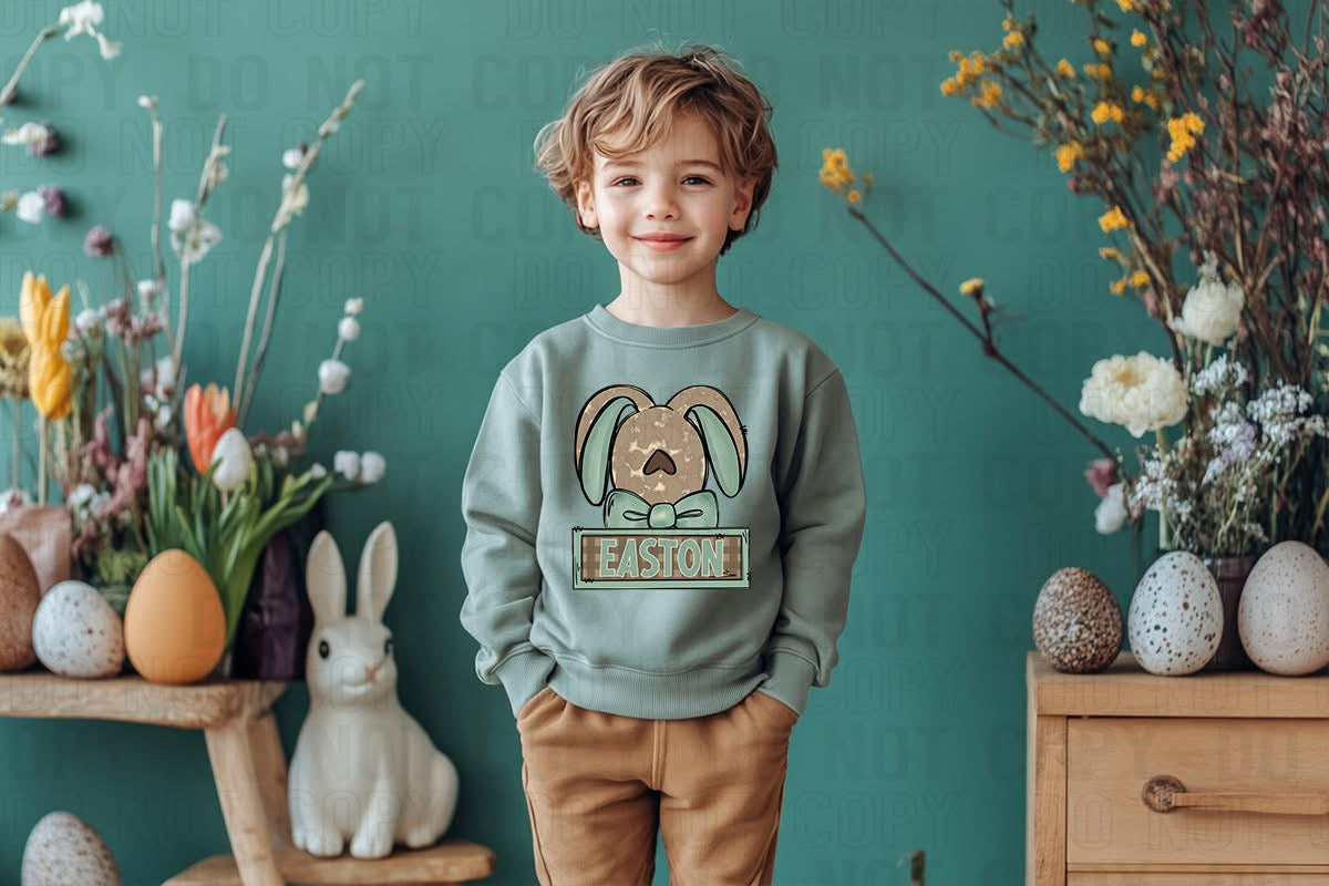 Easter bunny bow custom boy