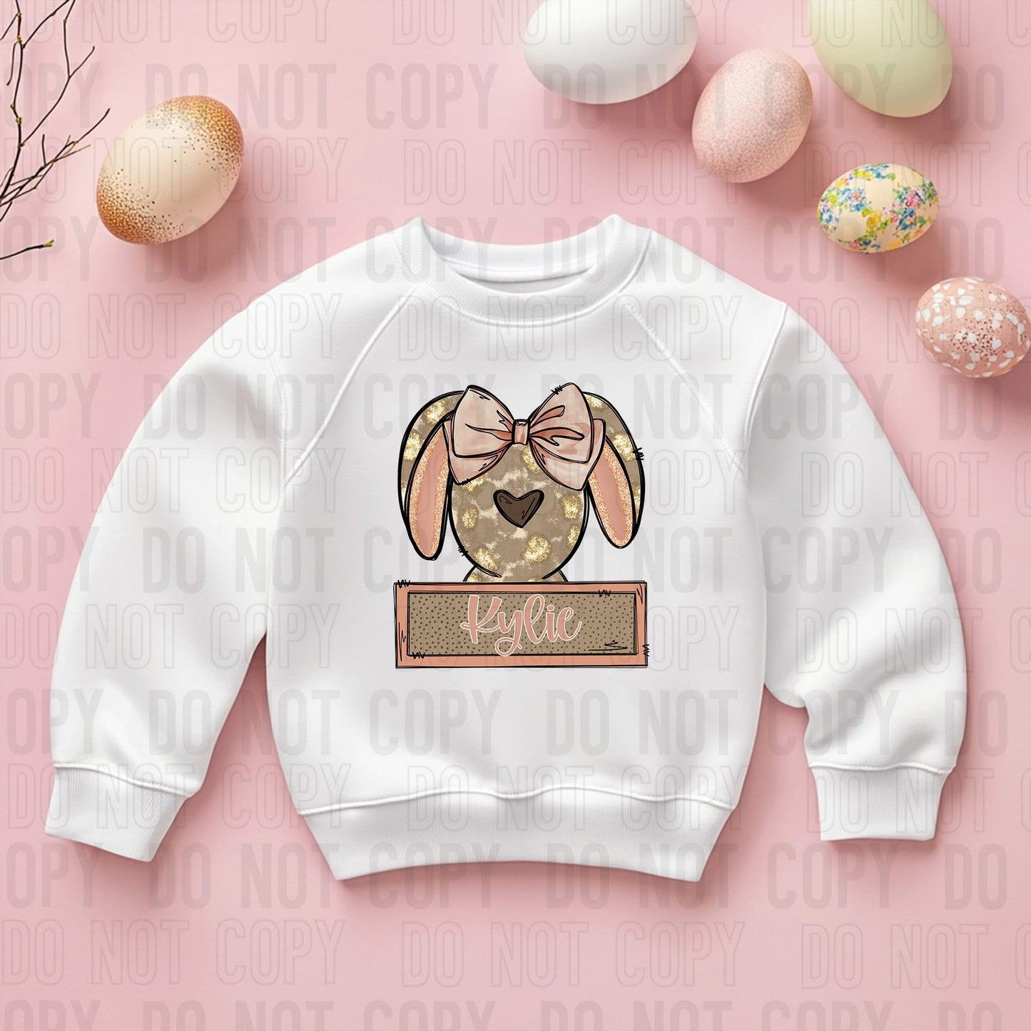 Easter bunny bow custom girl