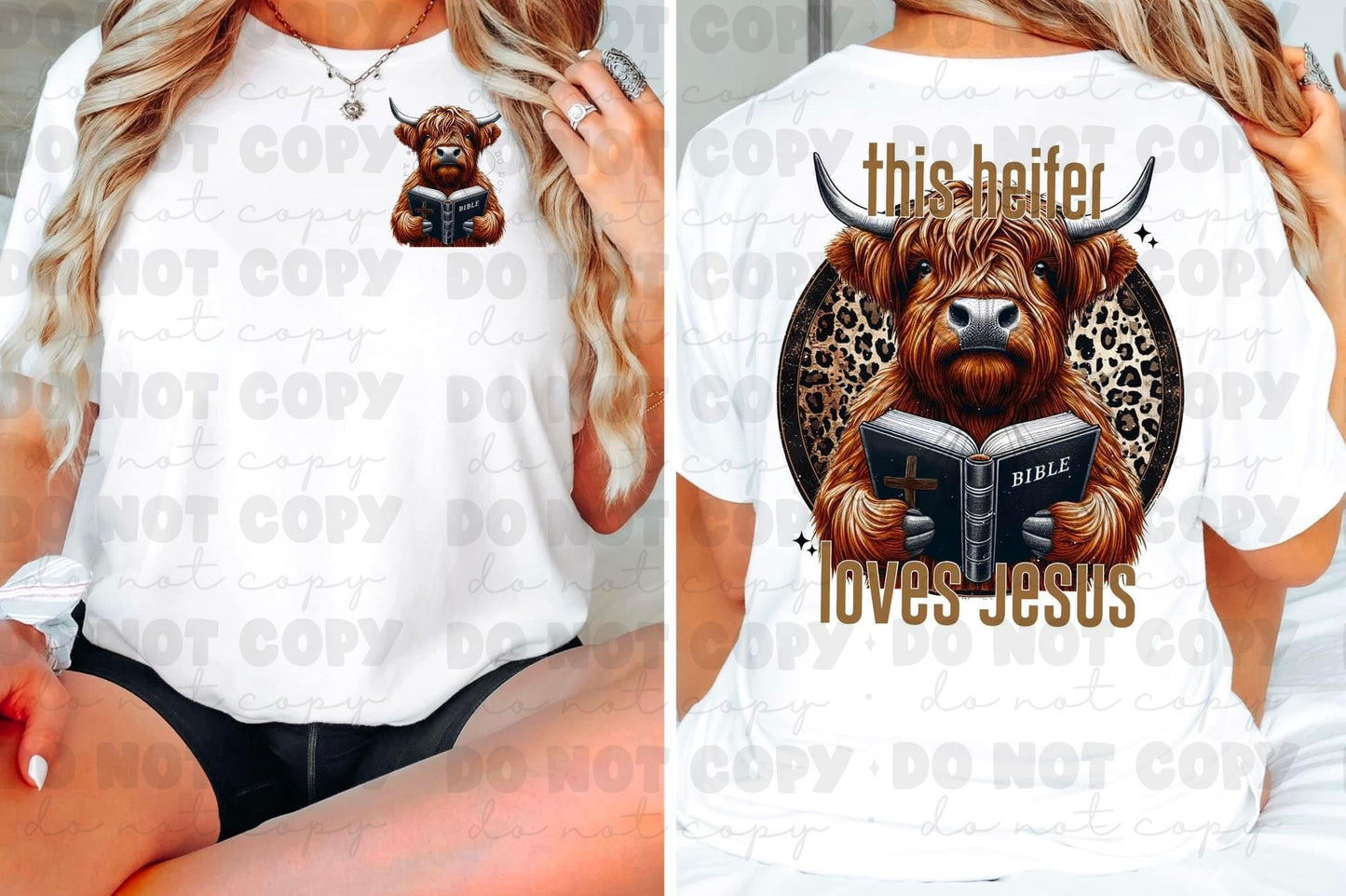 This Heifer Loves Jesus Leopard With Pocket Tee
