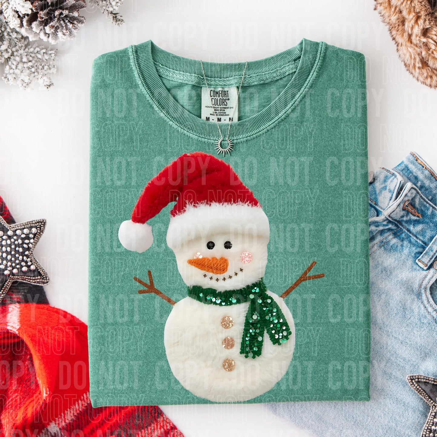 Faux yarn Santa snowman