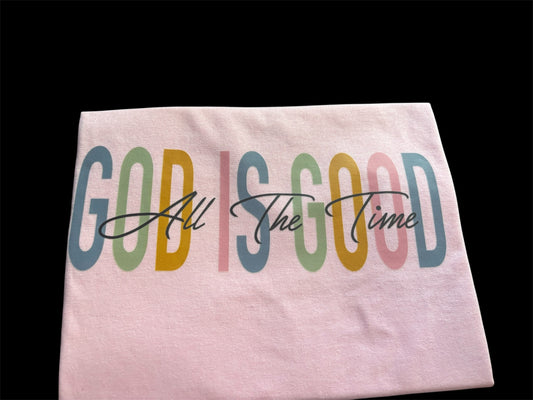God is good all the time jerzee dri power long sleeve pink