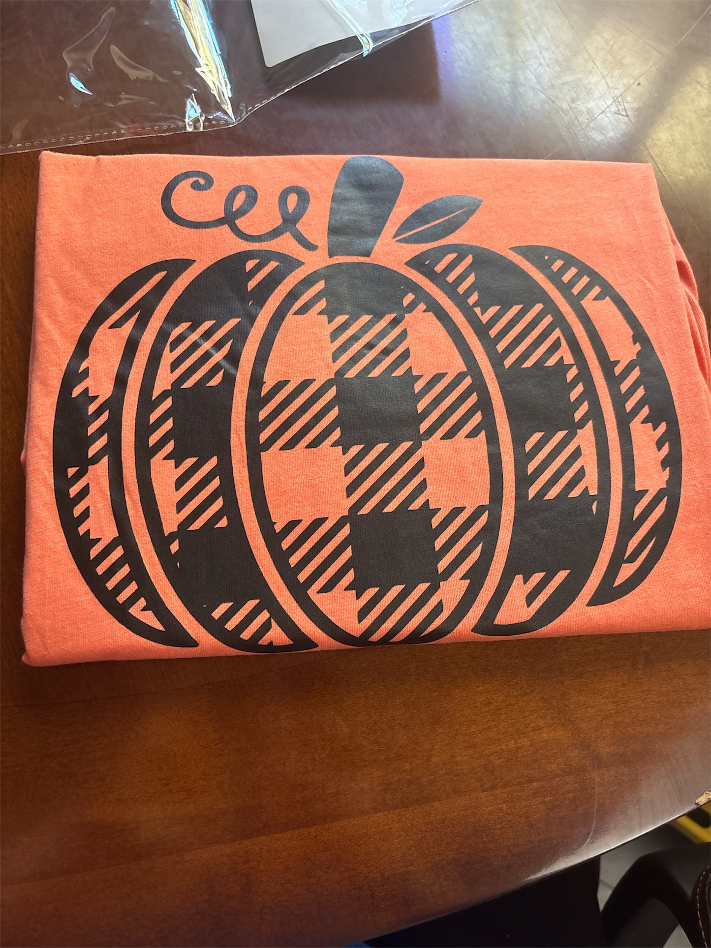 Pumpkin outline bella canvas heather orange tee