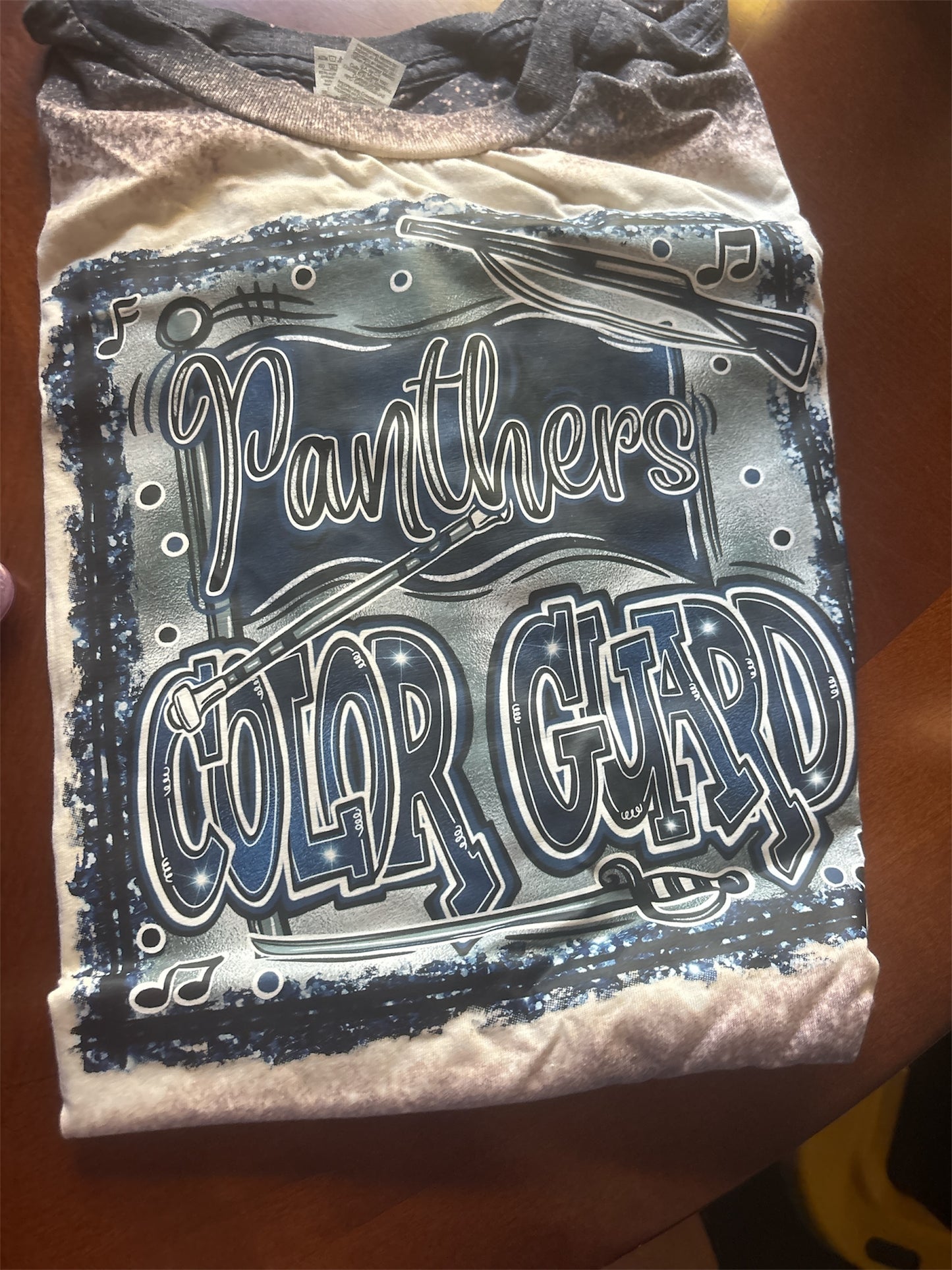 Panthers color guard bleached gildan softstyle