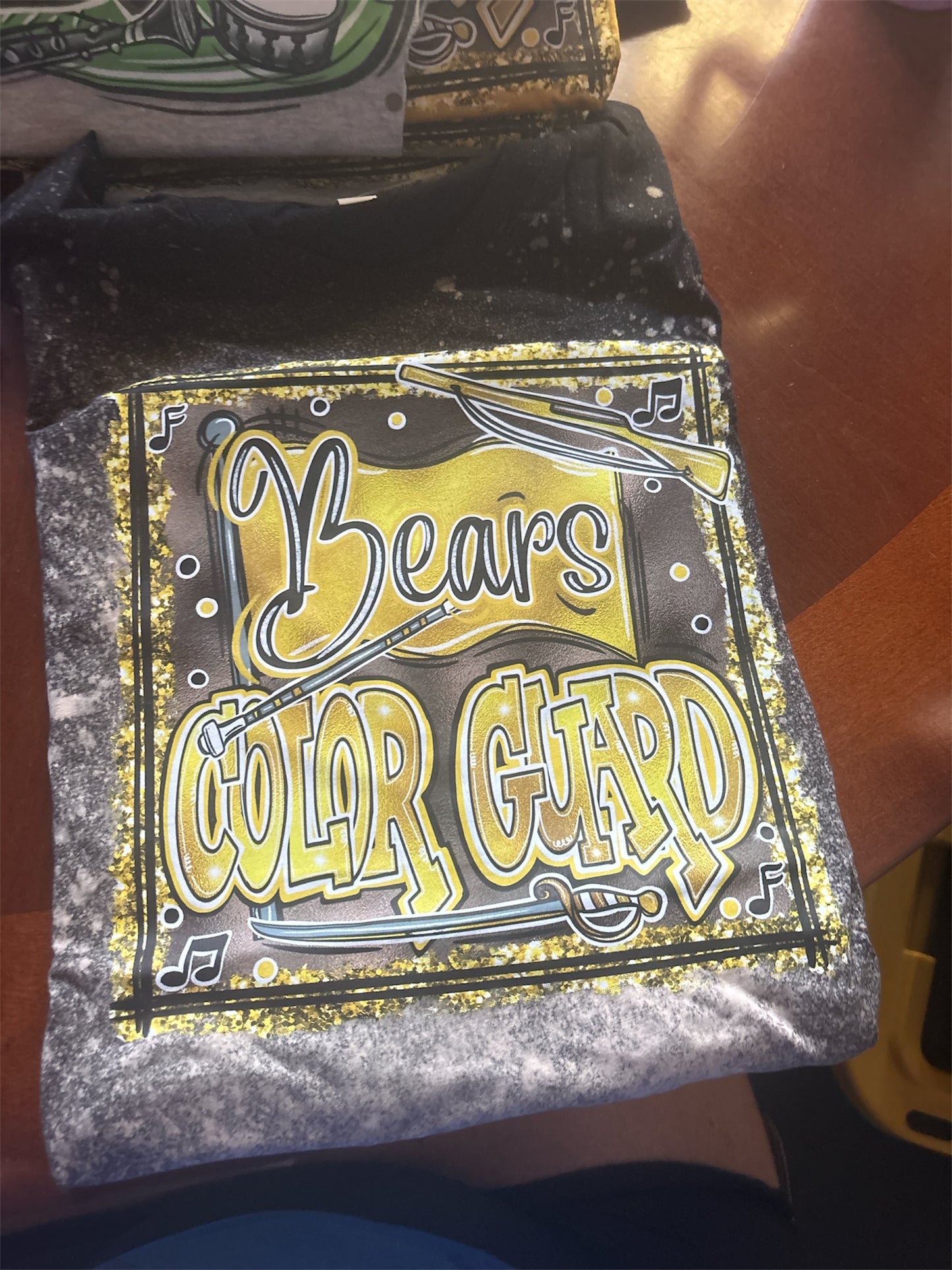Bears color guard  bleached black bella canvas