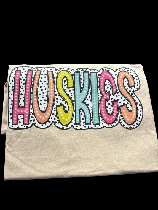 Huskies dalmatian dot outline bella canvas