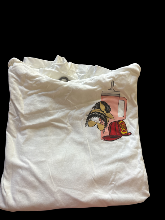 Fire wife bougie long sleeve tee with hood