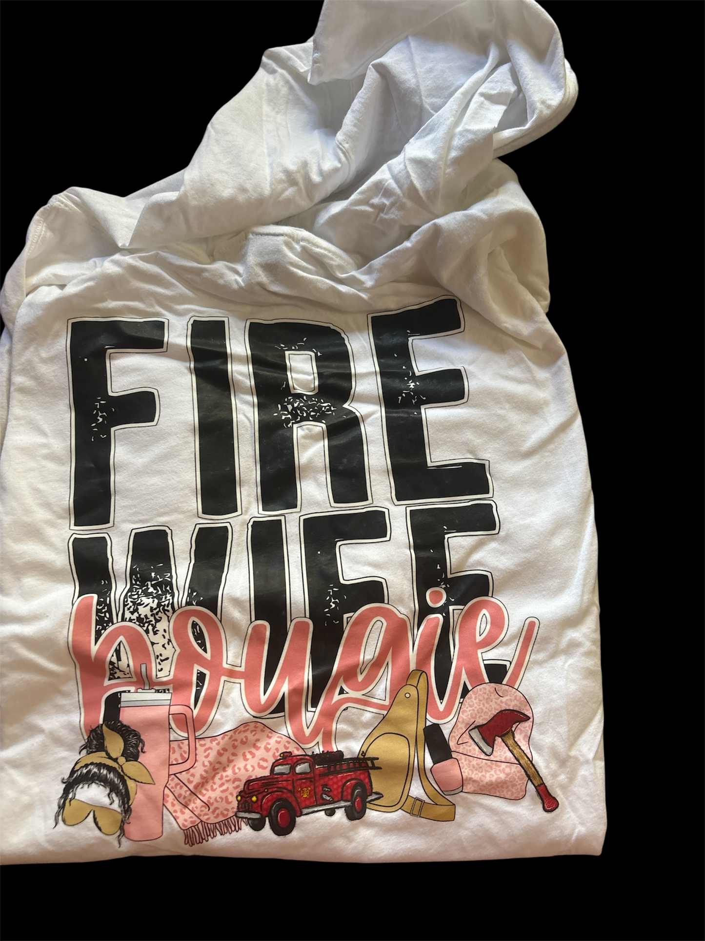 Fire wife bougie long sleeve tee with hood