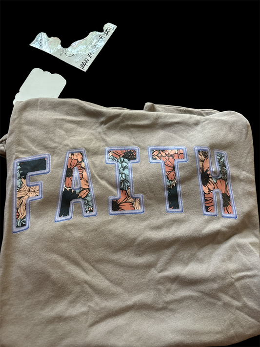 Faux embroidery Faith bella canvas