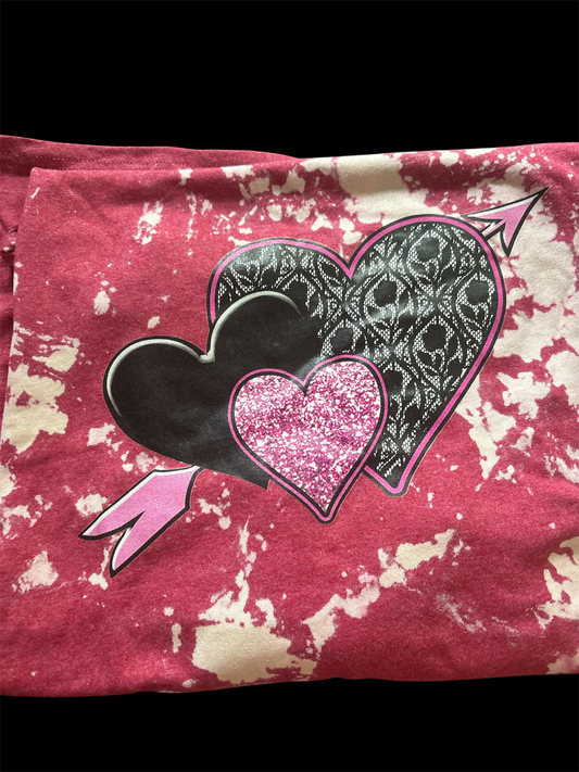 Lace hearts bleached long sleev