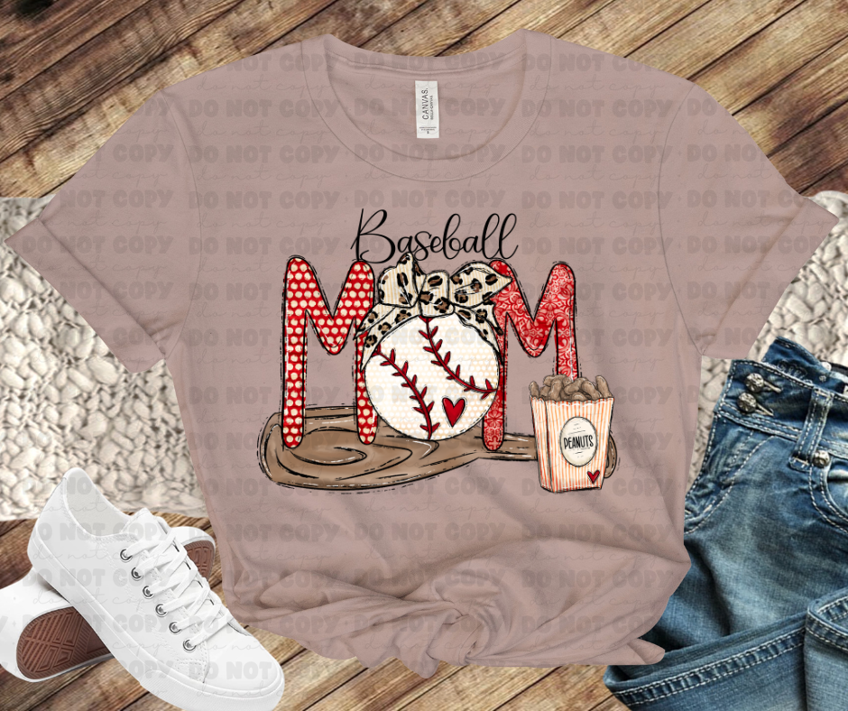 Baseball Mom Leopard bow