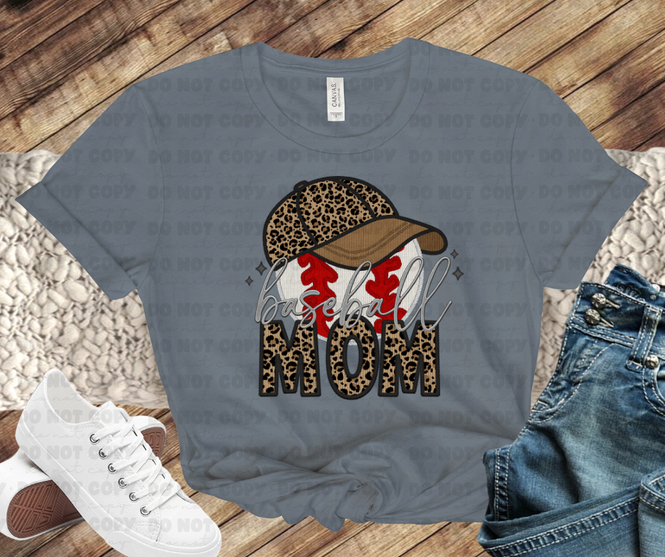 Baseball Mom Leopard Hat