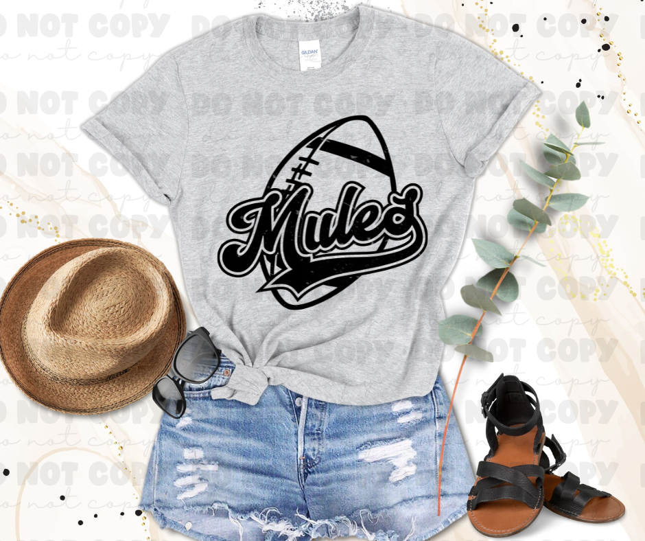 Mules Football single color