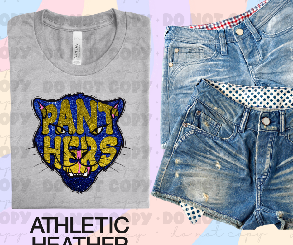 Panthers head glitter