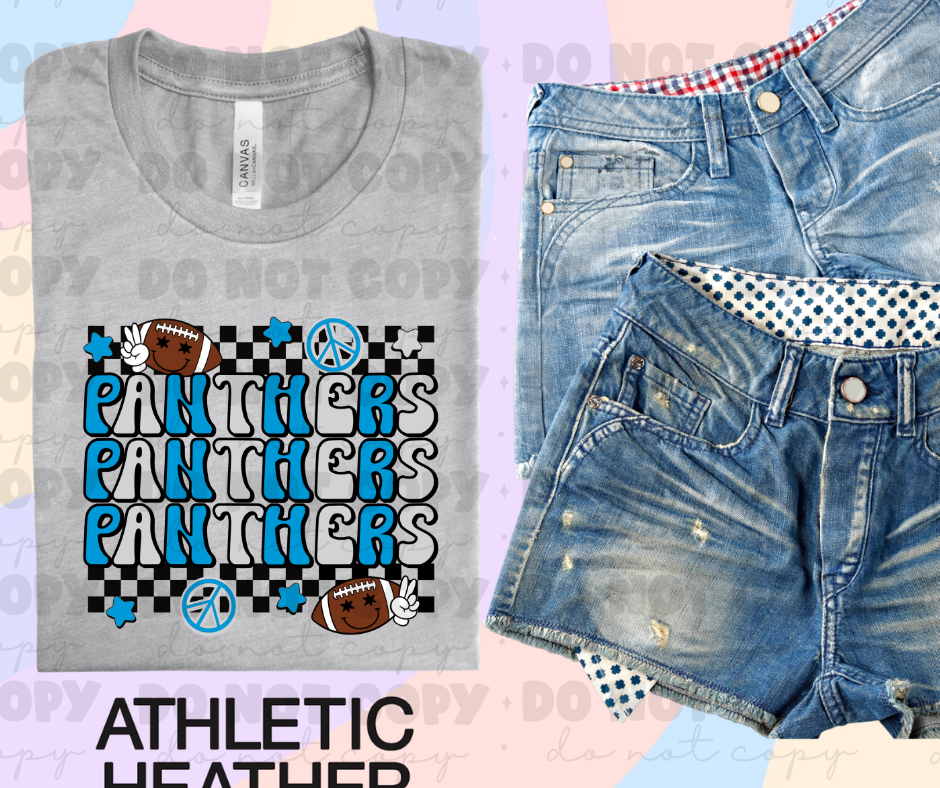 Panthers stacked football retro