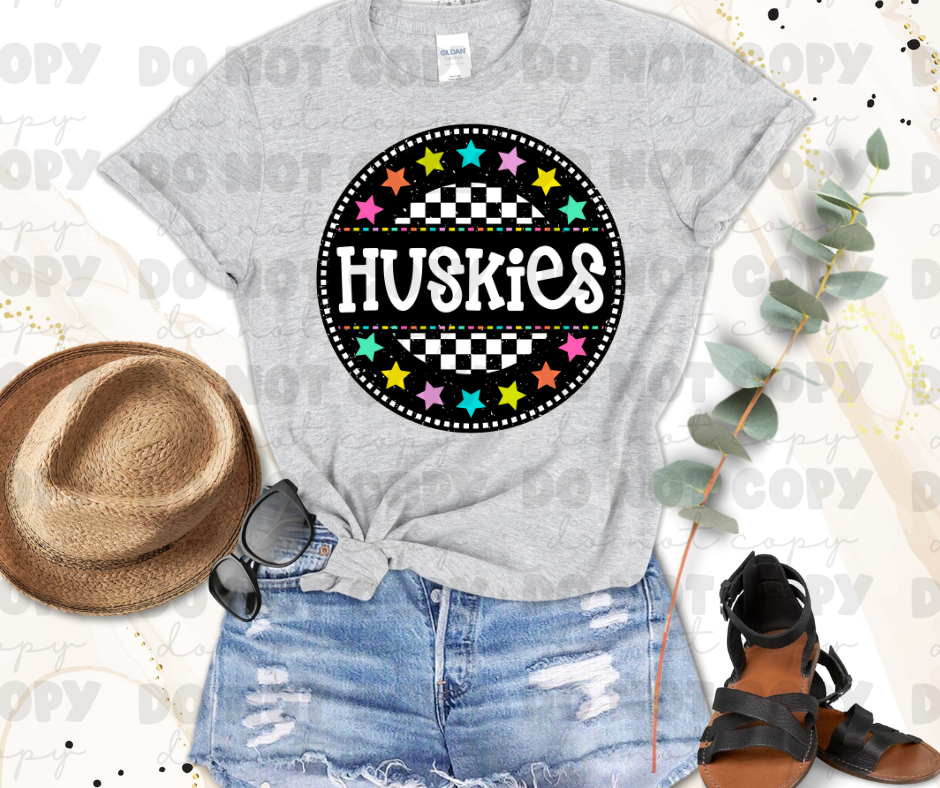 Huskies Colorful Stars