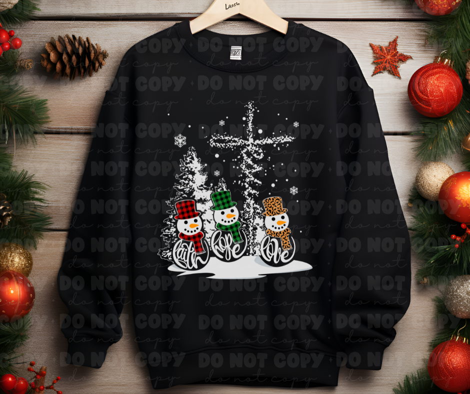 Snow men Faith Love Hope