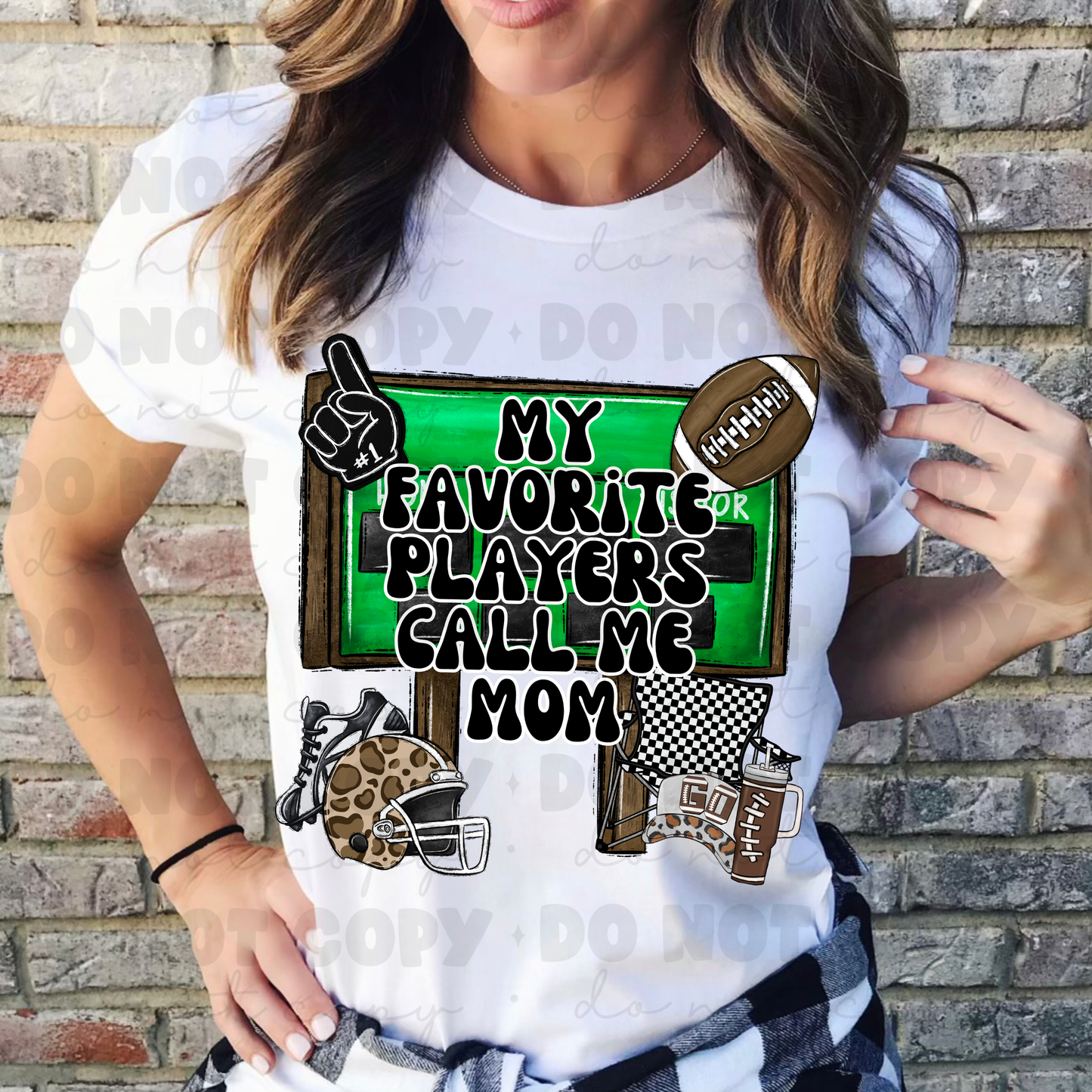 My Favorite Players Call Me Mom Leopard Helmet Football Tee