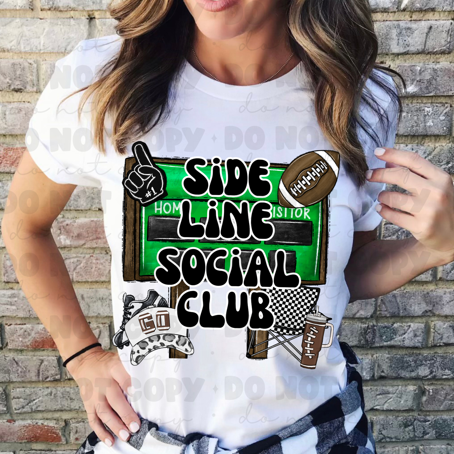Sideline Social Club Football Tee