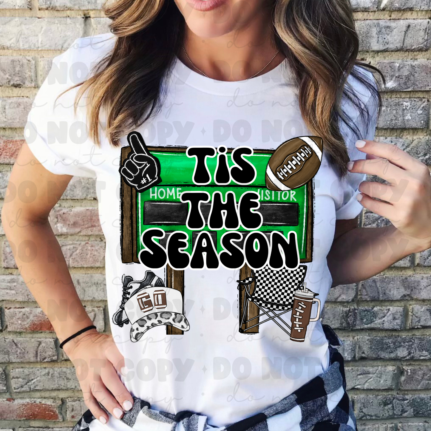Tis The Season Leopard Visor Football Tee