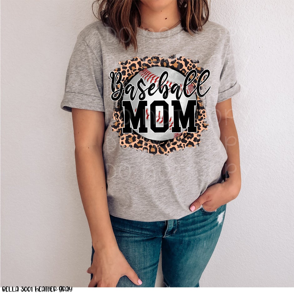 Baseball Mom leopard Baseball shirts