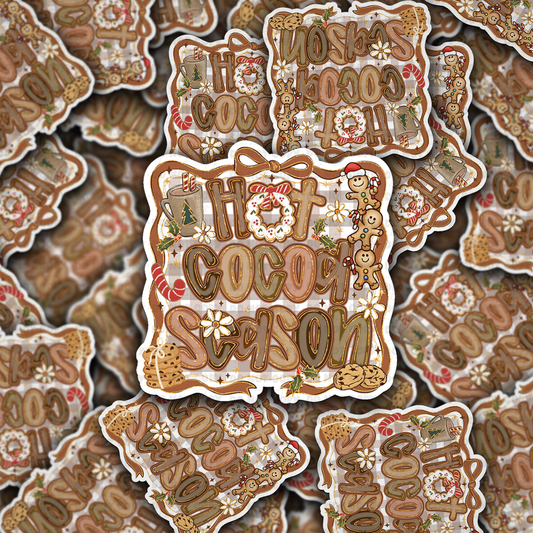 Hot cocoa season vinyl die-cut sticker