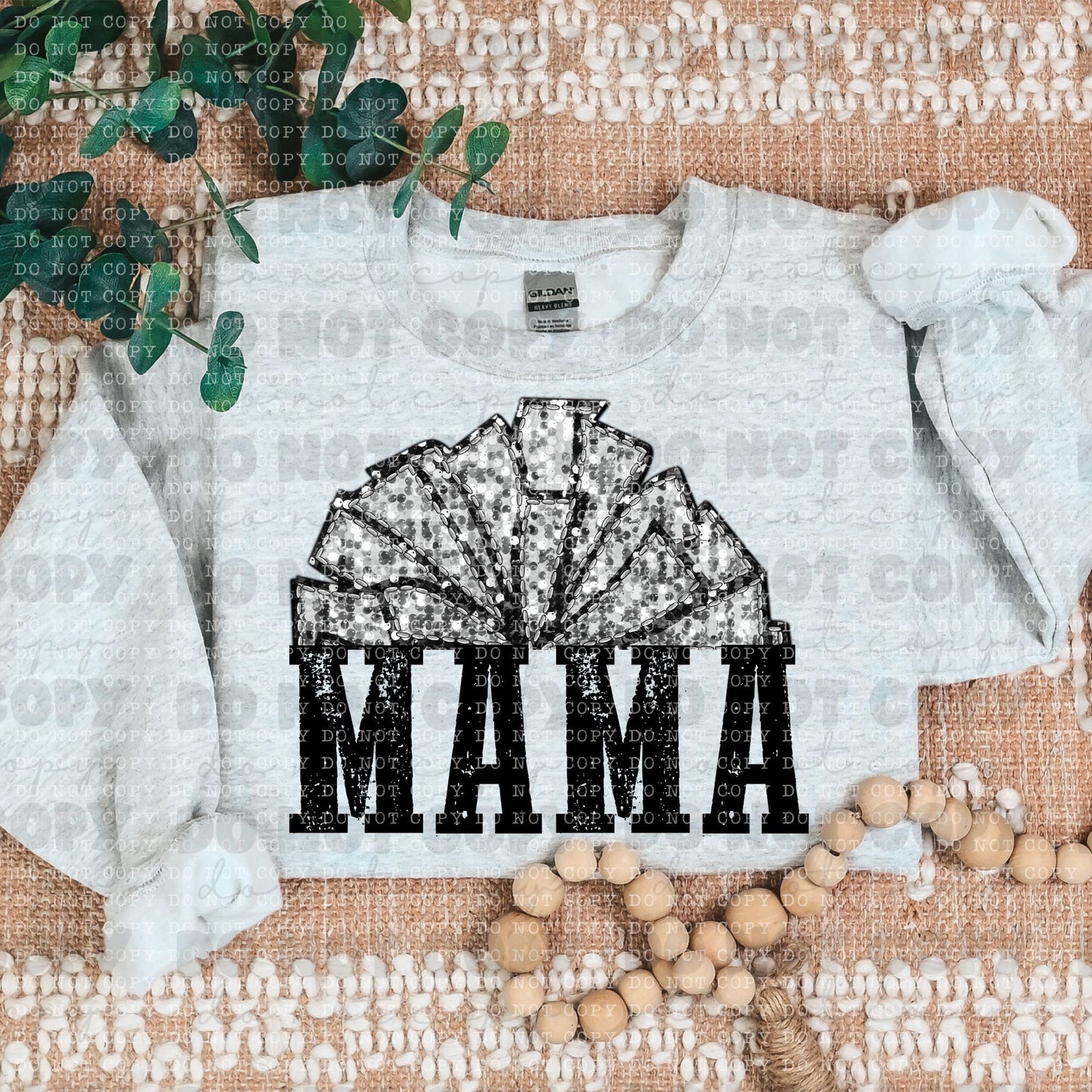 Mama cheer glitter