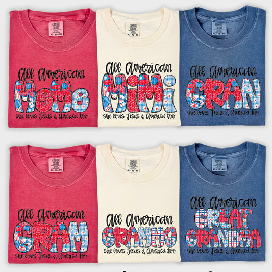 All American names(drop down)