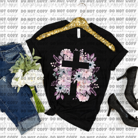 Floral Cross Religious shirts