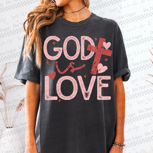 God is love pink valentine