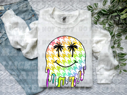 Palm Tree Eyes Happy Face Tee