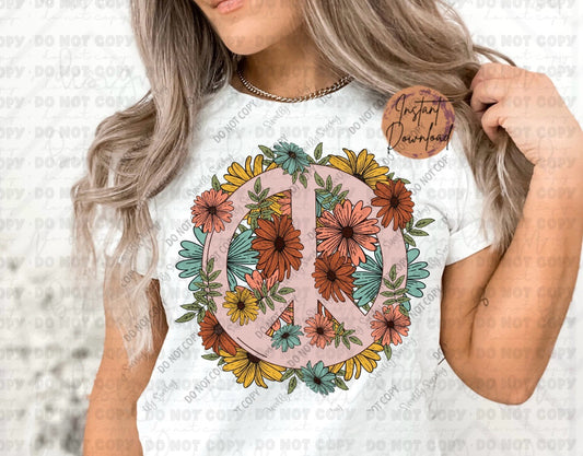 Floral peace sign