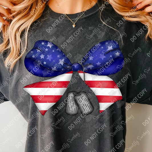 America Bow with Dog Tags