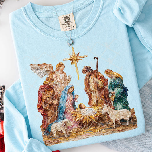 Hand painted nativity