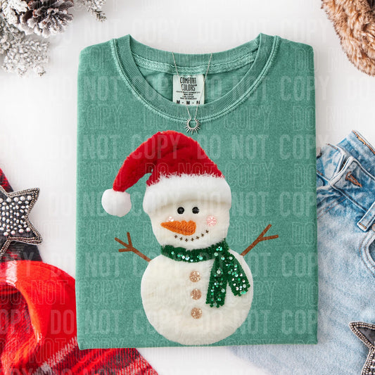Faux yarn Santa snowman
