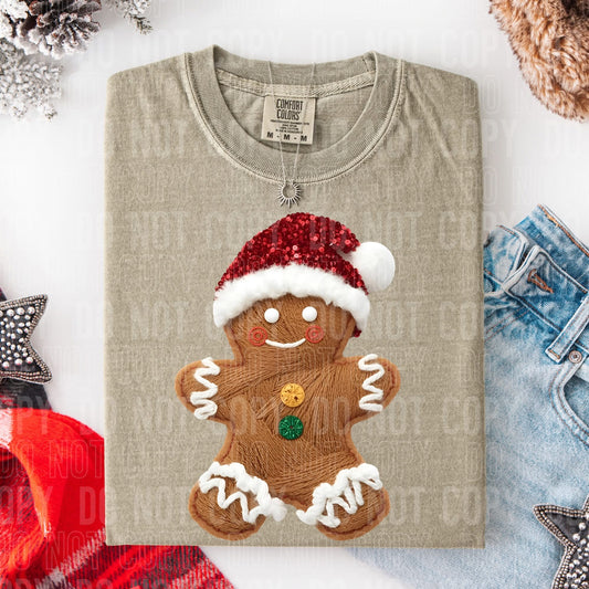 Faux yarn Santa gingerbread man
