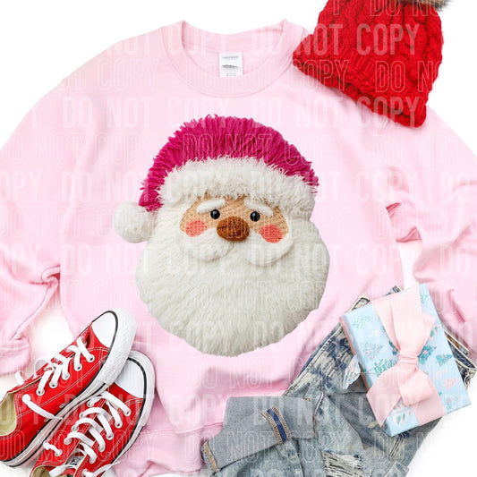 Faux yarn Santa pink hat