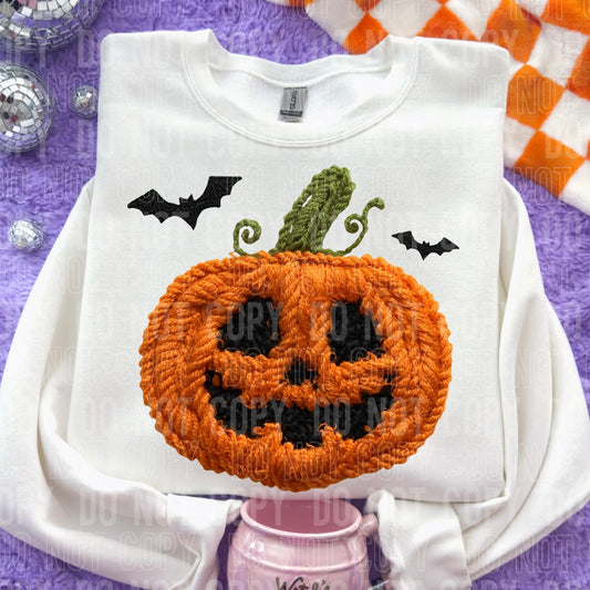 Faux yarn pumpkin