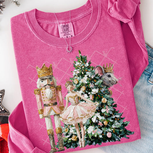 Hand painted nutcracker and ballerina