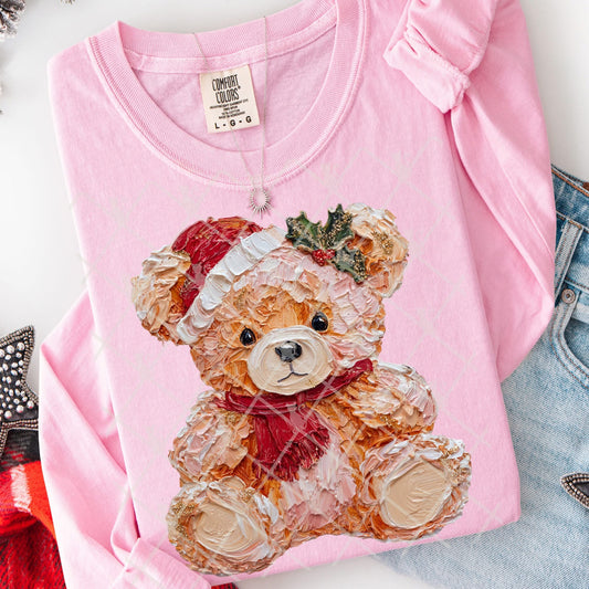 Hand painted Christmas bear
