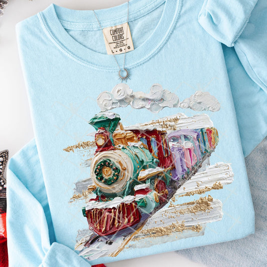 Hand painted Christmas train