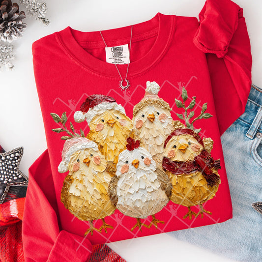 Hand painted christmas chicks