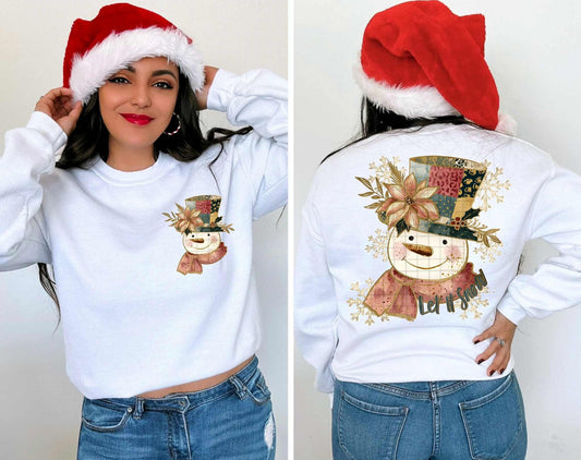 Patchwork snowman with front
