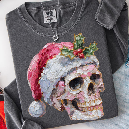 hand painted christmas skelly