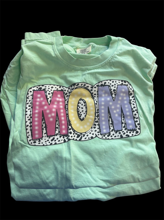 dalmation dot mom comfort colors chalky mint