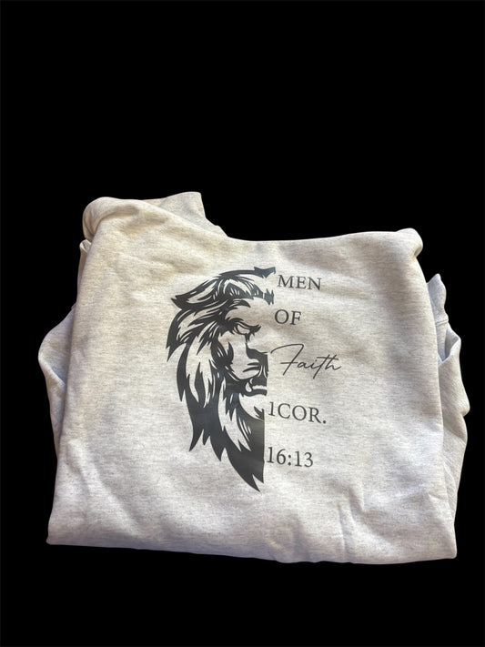 Men of Faith 1 COR 16:13 Jerzee Nublend heather gray hoodie