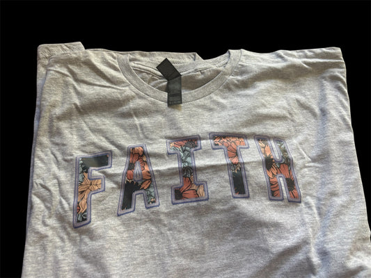 Faux embroidery Faith gildan softstyle heather gray